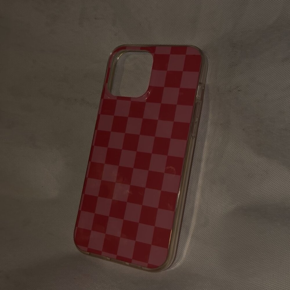 Pink Checkerboard iPhone Pro Max Case USED